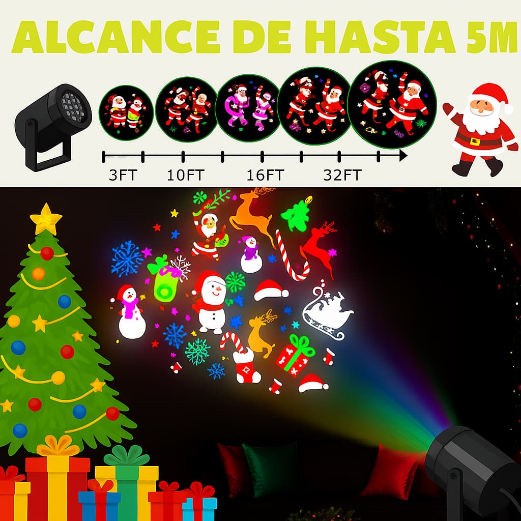 Proyector Navideño Láser de Figuras 2x1