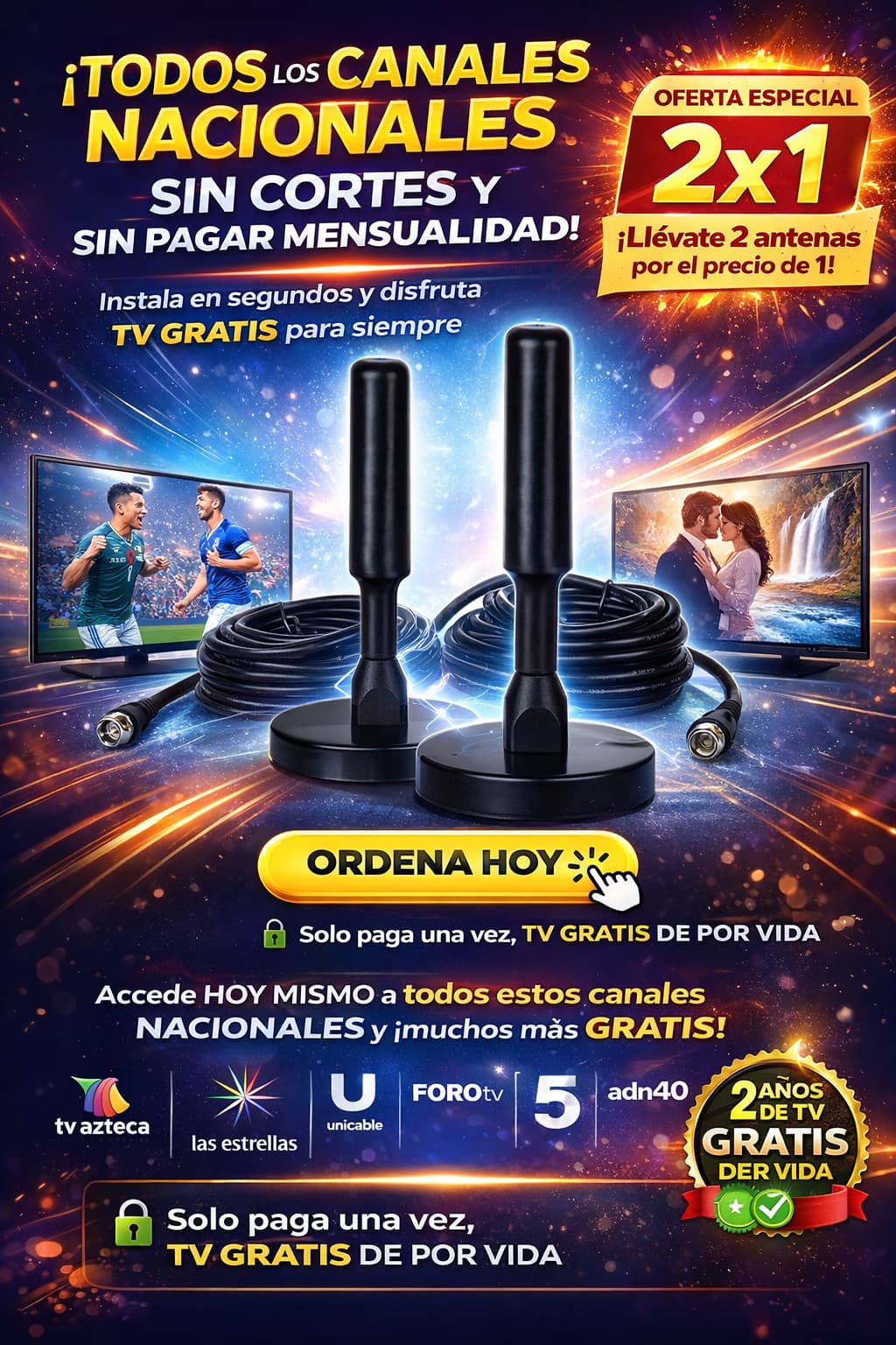 Antena FreeTV – Canales HD 2x1