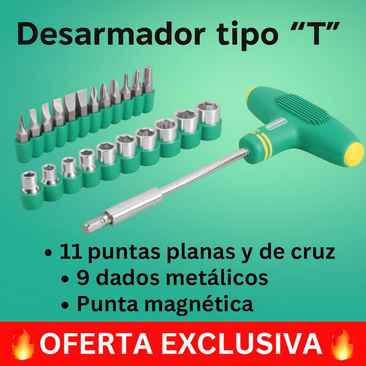 Desarmador Tipo T multifuncional