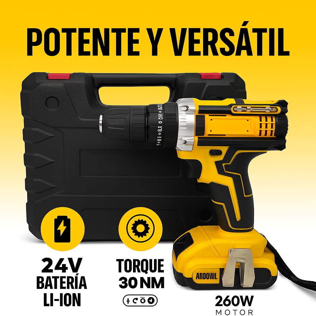 Taladro Inalámbrico con Doble Batería.