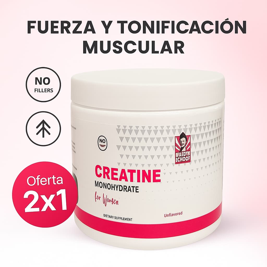 2X1 CREATINA MONOHIDRATADA OLD SCHOOL PARA MUJERES