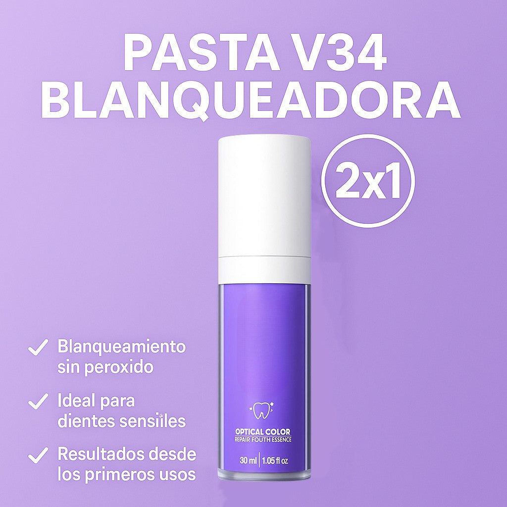 Pasta Dental Blanqueadora V34 | Dientes Más Blancos